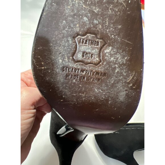 Stuart Weitzman Womens Suede Mary Jane Pumps Size 8.5 Black - Picture 6 of 10